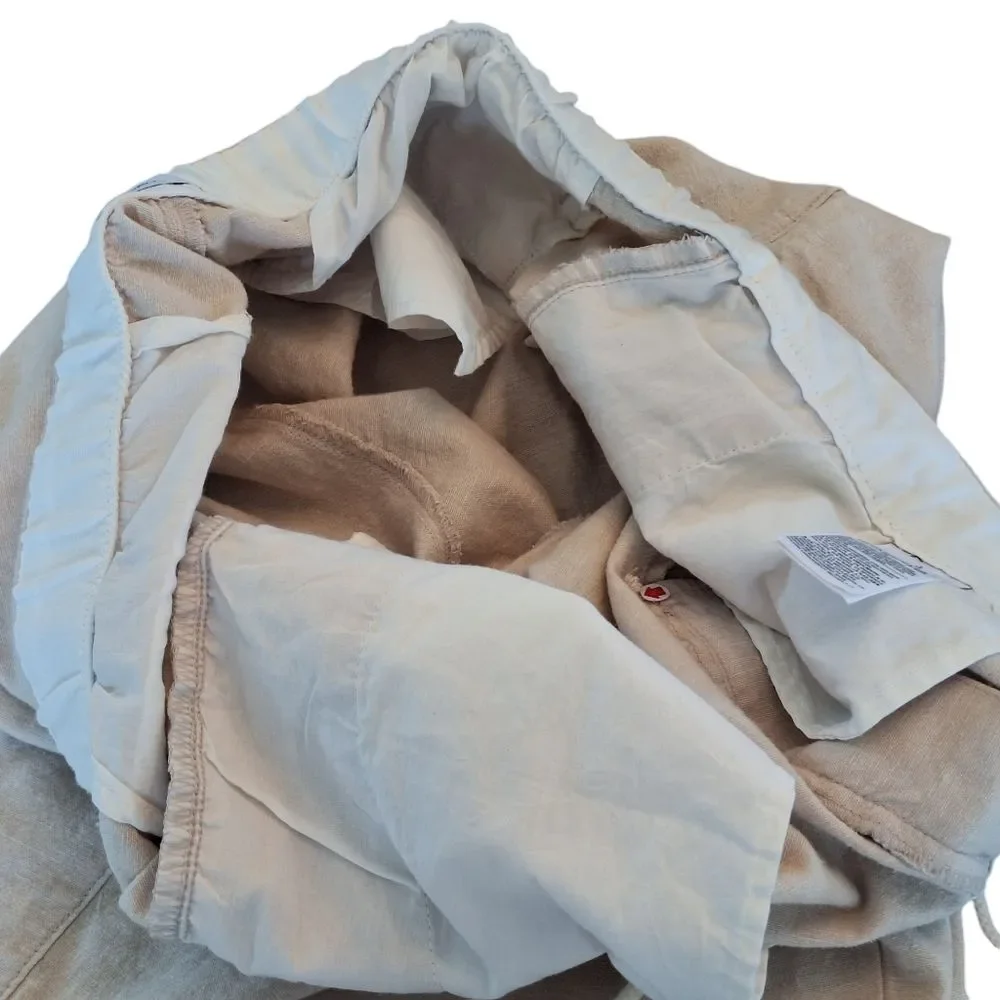 Old Navy Linen Blend Slim Pull On Trousers NWOT Drawstring Pants Beige Men's L